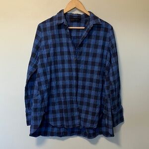 Hatch Navy & Blue Plaid Relaxed Button-Front Shirt
